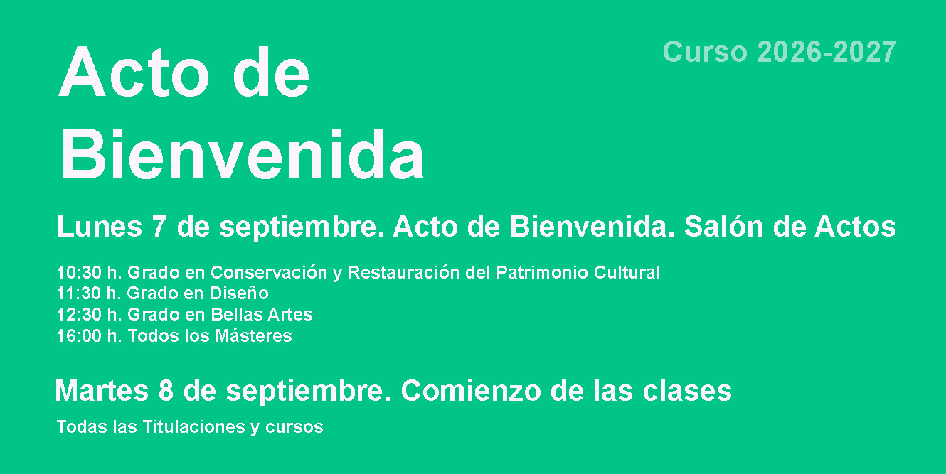 Acto de Bienvenida: 7 de septiembre. Salón de Actos